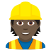 👷🏿 construction worker: dark skin tone display on JoyPixels